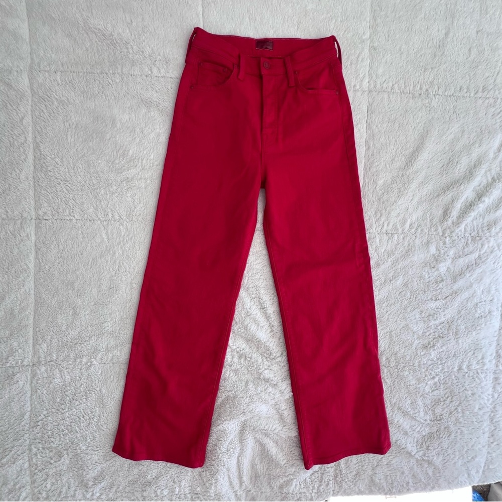 MOTHER High Rise Rambler Ankle Ribbon Red Jeans Women’s 25 1667-763